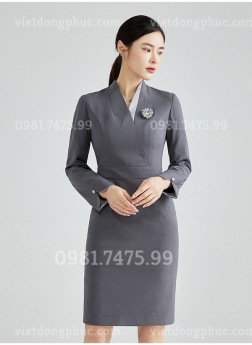 Mẫu váy đồng phục công sở đẹp toàn diện về thiết kế và chất lượng