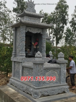 Mẫu mộ đá đẹp hà nôi + lăng mộ 2 mái bằng đá nguyên khối