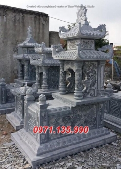 Mẫu mộ đá đẹp hà nôi + lăng mộ 2 mái bằng đá nguyên khối