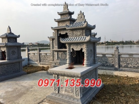 Mẫu mộ đá đẹp hà nôi + lăng mộ 2 mái bằng đá nguyên khối