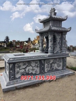Mẫu mộ đá đẹp hà nôi + lăng mộ 2 mái bằng đá nguyên khối