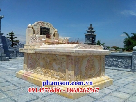 Mẫu mộ đơn giản xây bằng đá - mộ tam cấp đá