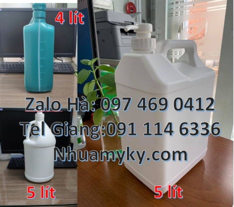 Can nhựa 2 lít có vòi ấn đựng thuốc thủy sản Can gia sỉ Can 1 lít đựng axit, Can 1l quay, can 2l vò