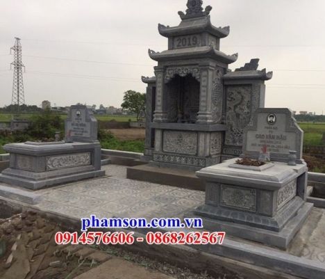 Mẫu mộ đơn giản xây bằng đá - mộ tam cấp đá