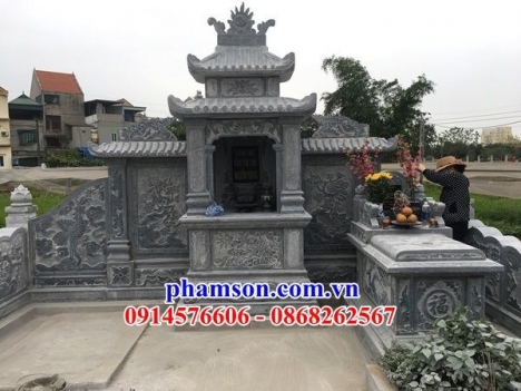 Mẫu mộ đơn giản xây bằng đá - mộ tam cấp đá