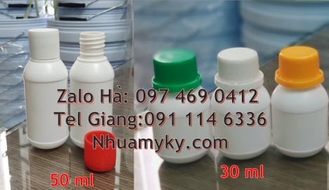 Chai nhựa 30 ml đựng hóa chất, chai 30 ml đựng dung môi, Chai nhựa 250 ml đựng hóa chất, chai 250 ml