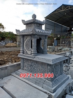 Mẫu mộ đá đẹp hà nôi + lăng mộ 2 mái bằng đá nguyên khối