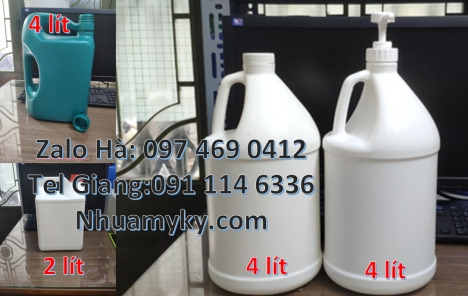 Can nhựa 2 lít có vòi ấn đựng thuốc thủy sản Can gia sỉ Can 1 lít đựng axit, Can 1l quay, can 2l vò