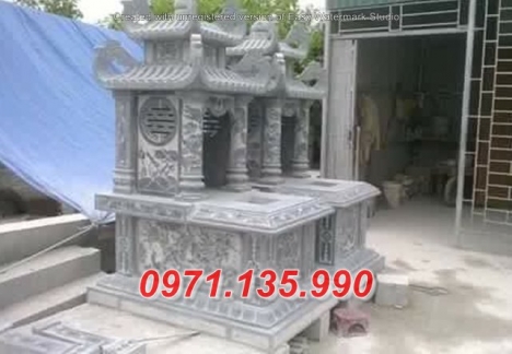 Mẫu mộ đá đẹp hà nôi + lăng mộ 2 mái bằng đá nguyên khối