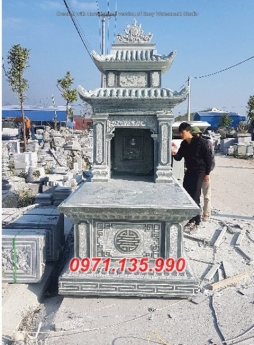 Mẫu mộ đá đẹp hà nôi + lăng mộ 2 mái bằng đá nguyên khối