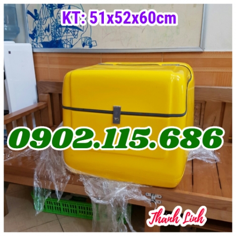 Thùng giao hóa mỹ phẩm sau xe honda, thùng giao hàng dữ nhiệt sau xe máy, thùng giao hàng tiếp thị,