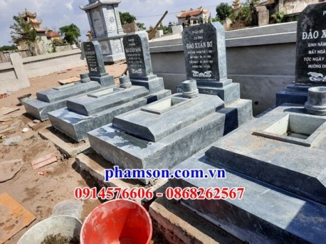 Mẫu mộ đơn giản xây bằng đá - mộ tam cấp đá