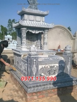 Mẫu mộ đá đẹp hà nôi + lăng mộ 2 mái bằng đá nguyên khối