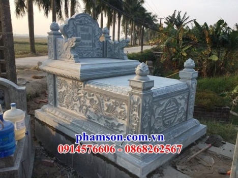 Mẫu mộ đơn giản xây bằng đá - mộ tam cấp đá