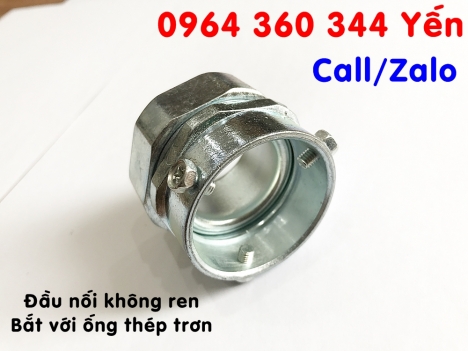Đầu nối kín nước với ống thép trơn, ống thép ren