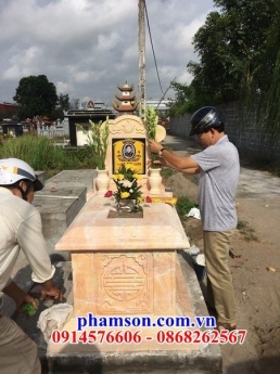 Mẫu mộ đơn giản xây bằng đá - mộ tam cấp đá