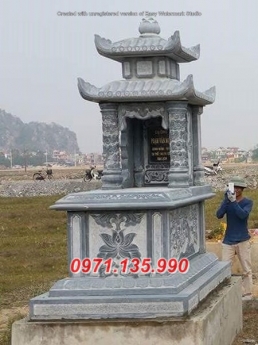 Mẫu mộ đá đẹp hà nôi + lăng mộ 2 mái bằng đá nguyên khối