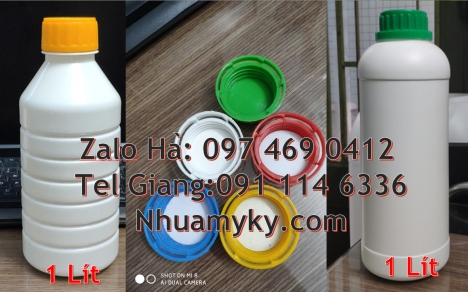 Chai nhựa 1 lít đựng mật ong, chai 500ml đựng nông dược chai nhựa hdpe 1l trắng đục, chai đựng hóa