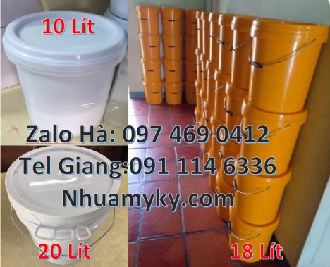 Xô nhựa đựng sơn 22 lít. Thùng sơn 5l quai nhựa, Xô nhựa 22 lít, thùng nhựa 19 l quai sắt Vỏ thù