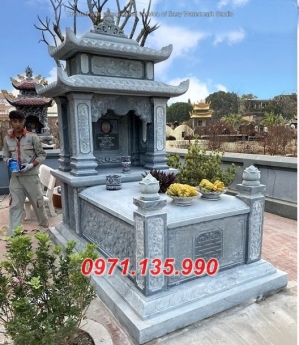 Mẫu mộ đá đẹp hà nôi + lăng mộ 2 mái bằng đá nguyên khối