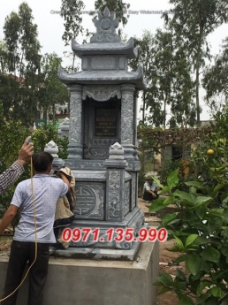 Mẫu mộ đá đẹp hà nôi + lăng mộ 2 mái bằng đá nguyên khối