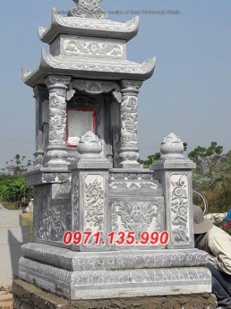 Mẫu mộ đá đẹp hà nôi + lăng mộ 2 mái bằng đá nguyên khối
