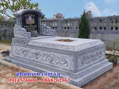 Mẫu mộ đơn giản xây bằng đá - mộ tam cấp đá