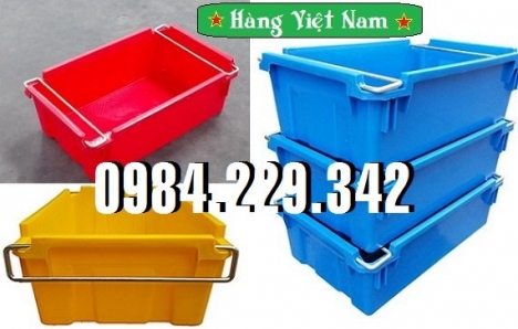 Hộp nhựa quai sắt, hộp nhựa có quai, thùng nhựa quai sắt, thùng nhựa A2, sóng nhựa bít có quai, sóng