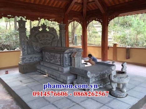 Mẫu mộ đơn giản xây bằng đá - mộ tam cấp đá