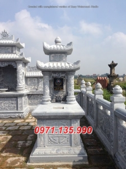 Mẫu mộ đá đẹp hà nôi + lăng mộ 2 mái bằng đá nguyên khối