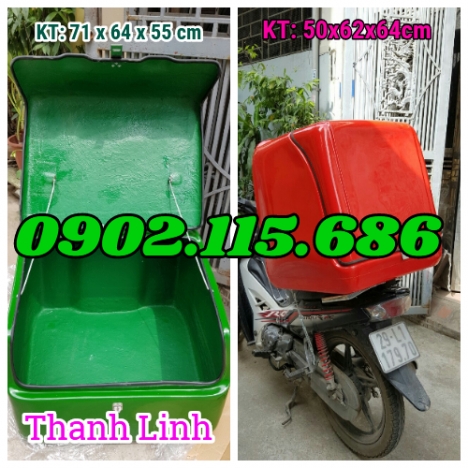 Sản xuất thùng chở hàng sau xe máy, thùng giao hàng giá rẻ nhất Hà Nội, thùng ship hàng chuyên dụng,