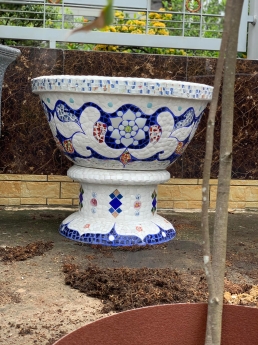 Chậu hoa dán sành sứ cơ sở chậu hoa thế sơn - chậu hoa dán sành sứ - chậu khảm sành - cẩn miễngfdg