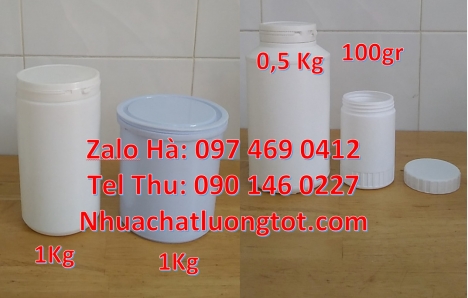 Hũ nhựa trắng 100g đựng hóa chất, Hũ đựng mật ong chúa 200 gram,  hũ 250 gram đựng xí muội, bán sỉ h
