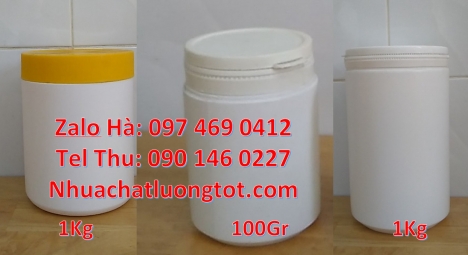 Hũ nhựa trắng 100g đựng hóa chất, Hũ đựng mật ong chúa 200 gram,  hũ 250 gram đựng xí muội, bán sỉ h