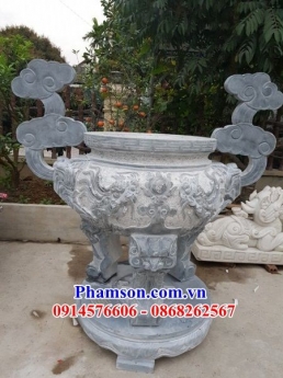 địa chỉ làm Mẫu lư hương đá khối - đỉnh hương đá đình chùa