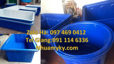 thùng nhựa vuông 750 lít, thùng nhựa chữ nhật giá rẻ, Thùng nhựa dung tích lớn, thùng nuôi cá, th