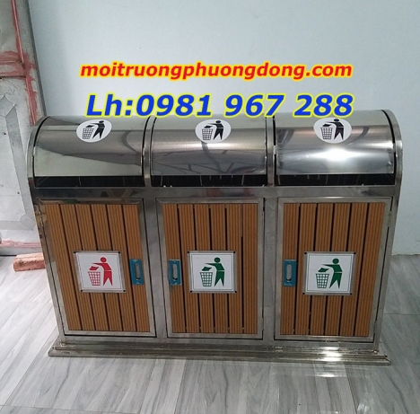 Thùng rác công cộng inox ,thùng rác 2 ngăn inox