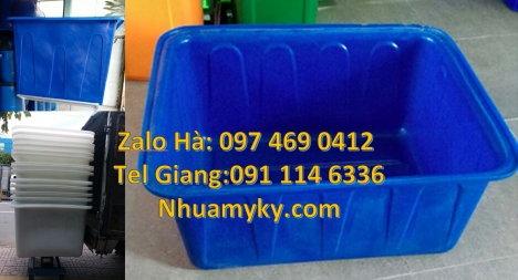 thùng nhựa vuông 750 lít, thùng nhựa chữ nhật giá rẻ, Thùng nhựa dung tích lớn, thùng nuôi cá, th