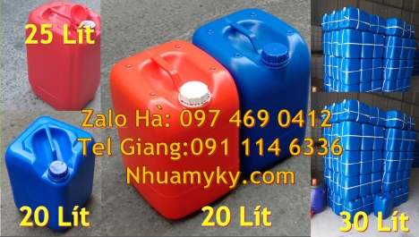can 20l dày xanh, can 25l xanh Can nhựa lớn đựng phẩm màu, Can nhựa 18l đựng mực in, can 20l giá rẻ,