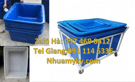thùng nhựa vuông 750 lít, thùng nhựa chữ nhật giá rẻ, Thùng nhựa dung tích lớn, thùng nuôi cá, th