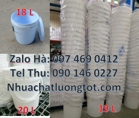 Vỏ thùng 20 lít quai nhựa, Xô nhựa 20 lít có nắp chiết rót, Lon nhựa 1l, Thùng sơn 3.8l, X