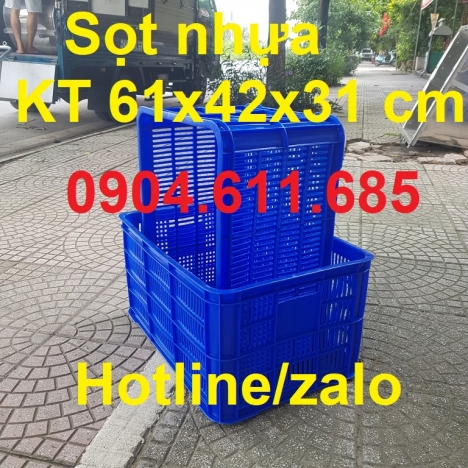 Sóng nhựa hở đựng hàng cao 31 cm, sọt nhựa nguyên sinh, sọt nhựa hs004, rổ nhựa đựng hàng