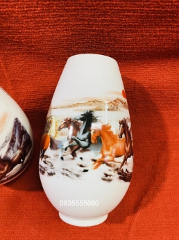 Giao lưu đôi bình gốm sứ mã đáo