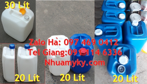 can 25l trắng, Can nhựa 20 lít đựng dung môi, can nhựa 30 lít đựng thực phẩm, can nhựa 30 lít dẹp đ