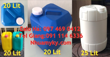 can 25l trắng, Can nhựa 20 lít đựng dung môi, can nhựa 30 lít đựng thực phẩm, can nhựa 30 lít dẹp đ