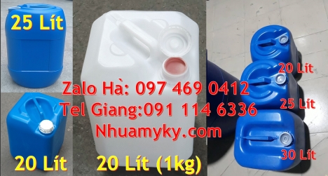 can 25l trắng, Can nhựa 20 lít đựng dung môi, can nhựa 30 lít đựng thực phẩm, can nhựa 30 lít dẹp đ