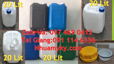 can 25l trắng, Can nhựa 20 lít đựng dung môi, can nhựa 30 lít đựng thực phẩm, can nhựa 30 lít dẹp đ