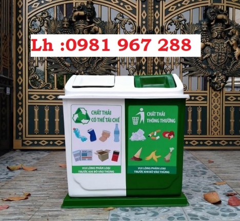 giá bán thùng rác 2 ngăn composite ,thùng rác công cộng 2 ngăn