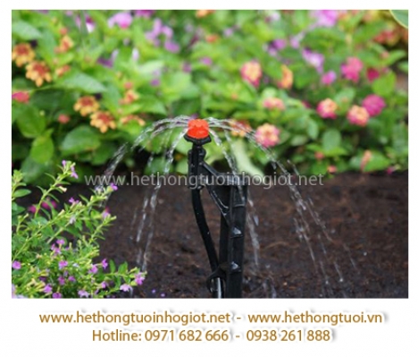 Tưới nhỏ giọt 8 tia có thân cắm,nhỏ giọt bù áp,nhỏ giọt 8 tia,nhỏ giọt quấn quanh gốc