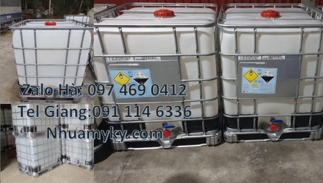 Thùng đựng axit 1000L, Tank nhựa 1 khối, Thùng nhựa ibc, Thùng nhựa 1000l đựng hóa chất, Bồn ibc 100
